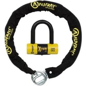 Resim Auvray Motosiklet U Kilit Extreme Mini + Zincir 120cm Çap 10mm Chxlock120 