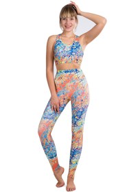 Resim cervus Dijital Baskı Yüksek Bel Toparlayıcı Tayt Ve Büstiyer Spor Alt-Üst Takım 