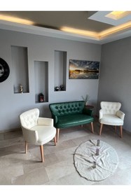 Resim Azra Mobilya Azra Aksesuar Deri Ofis Koltuk Takimi Ahşap Mobilya Takımı Balkon Bahçe Mobilyası - Deri 