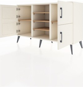 Resim Hyperion Konsol 5 Raflı 4 Kapaklı 132x44x83 Aytaşı-aytaşı/çam Aytaşı/çam 