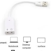Resim Peri Store USB Kablolu Ses Kartı 7.1 Çevirici Dönüştürücü, 3.5mm Jak Girişli, 