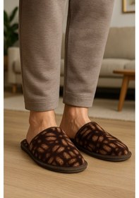 Resim Erkek Ev Terliği Rahat Kullanışlı Terlik Taba 