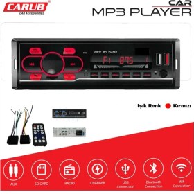 Resim Oto Teyp-Radyo Aux/bluetooth/mp3/sd Kart/usb x 2 Şarj (Uzaktan Kumandalı) (Kırmızı Işıklı) 