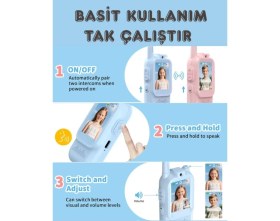 Resim Aggiy Akıllı Çocuk Telsizi Smart Görüntülü Konuşma 4 Farklı Ses Efekti Walkie Talkie 2 Adet Oyuncak Telsiz 