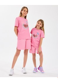 Resim Skechers G Graphıc Tee T-shirt Büyük Kız Çocuk Pembe Tshirt Sk2510132-610 Pembe 