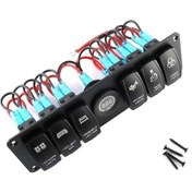 Resim Aubyhe Kamyon Ev Ve Tekne Donanımı İçin 6lü 5pin Kabartma Anahtar Paneli - Renkli Ekranlı Fonksiyon Tuşları 