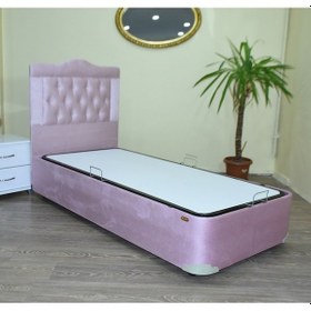 Resim Baza Başlık Tay Tüy Pembe Silinebilir Kumaş Model Kapitone Metal Fırın Boya 90*190 El Yapım 