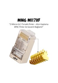 Resim Mn6 M117xf Cat6 Jack/35 Adet-metal Ez/yeni Nesil Rj45 Cat6-8p/8c Açık Uçlu/cat6 Konnektör 