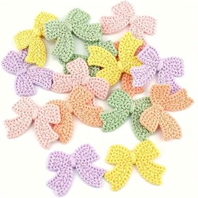 Resim 35 adet Yumuşak Pastel Tığ İşi Kelebek Aplikleri DIY Saç Aksesuarları, El Sanatları, Dikiş Malzemeleri ve Giyim Süslemeleri için - Hobi Sahipleri ve Dikiş Projeleri için Çok Yönlü Karışık Renkli Kumaş Süslemeleri 