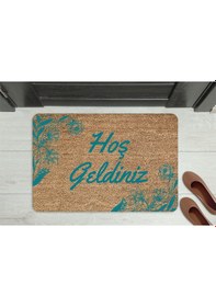 Resim Home Hoşgeldiniz Dekoratif Çok Amaçlı Iç Ve Dış Kapı Paspası Yeşil 