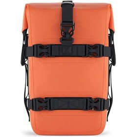 Resim Turuncu Büyük Kapasiteli Motosiklet Çantası, Yansıtıcı Ve Su Geçirmez 