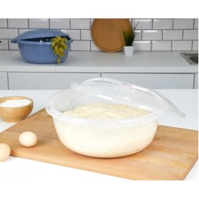 Resim Feyza Design Şeffaf 3'lü Çok Amaçlı Kapaklı Hamur Leğen Seti 3,5 ve 7,5 Lt 