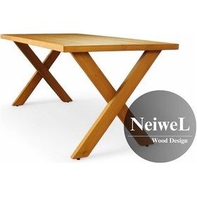 Resim Neiwel Eva Doğal Ahşap Toplantı Masası x 100 x 220 Açık Ceviz 