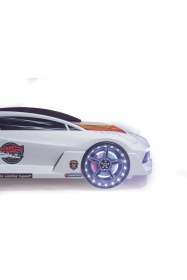 Resim Kaju Mobilya Kaju Moon Full Beyaz Arabalı Yatak 