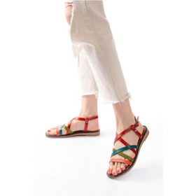 Resim 205-017 Multi Ortopedik Hakiki Deri Kadın Sandalet Multi 