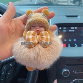 Resim Silver1 Gıoıo Yeni Ipek Eşarp Anahtarlık Kişiselleştirilmiş Inci Papyon Çanta Çekicilik Dokuma Anahtarlık (Yurt Dışından) 