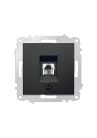 Resim Ovivo Metalik Siyah Telefon Prizi Numeris Çerçevesiz Grano - 1 Rj11-623 Kablolu 