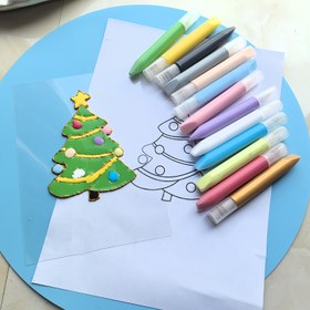 Resim Beş Altın 3D saç tokası Çizim Kalemi ve 12 Renkli Cam Pigment Seti - Toksik Olmayan, Su Geçirmez, Yumuşak Işık Etkisi ile - Cam Sanat Yaratımı, El Yapımı El Sanatları ve El Sanat Projeleri için Mükemmel. 