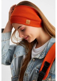 Resim Kadın Pamuklu Kaşkorse, Kaymaz, Terletmez, Ultra Hafif, Spor Saç Bandı Bandana - Tek Ebat / Kiremit Kiremit 
