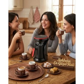 Resim Modern Tasarımlı Türk Kahvesi Makinesi Taşma Emniyetli 4 Fincan Kapasiteli 