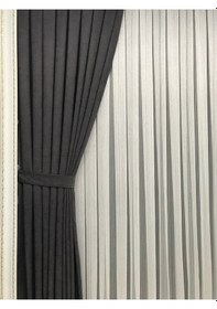 Resim Antrasit Petek Kadife Fon Perde Ekstrafor Büzgülü Ütü İstemez Fon Antrasit 