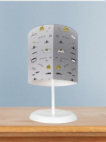 Resim Mekta Home Bebek Ve Çocuk Odası Yol Ve Küçük Figür Desenli Abajur 