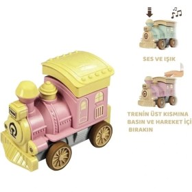 Resim Oyuncak Tren Işıklı Sesli Bas Gitsin 14CM - Pembe - 8068A - 1 Adet 