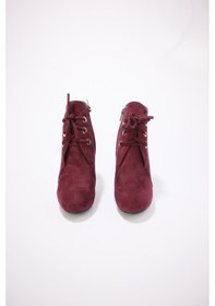 Resim Nealdin Kadın Nubuk Uzun Topuklu Ayakkabı Bordo 