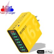 Resim Tip C Usb Şarj Cihazı Çoklu 8 Bağlantı Noktalı Yüksek Hızlı Hızlı Hızlı Şarj Us Yellow 02 