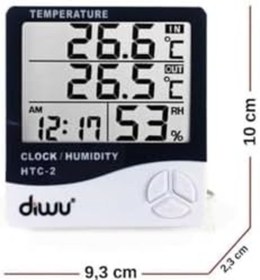 Resim BRF Yonlinesell Htc-2 Problu Termometre Higrometre. Sıcaklık Nem Ölçer Saat 1222207 
