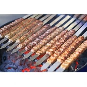 Resim CetKing Paslanmaz Çelik Adana Kebap Şişi 3 Adet 60CM Uzunluk, Yassı Adana - Urfa Kebap Şişi, Barbekü Şişi 