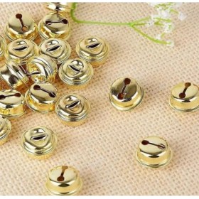 Resim Ozn Aksesuar Gold Kulplu Çan, Zil, Hayvan Tasma Zili, Amigurumi Zili, Kına Gecesi Tef Yapımı Zili 30MM (20 Adet) 