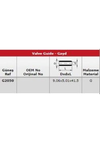 Resim Gunes G2050 Subap Gaydı In 8 Ex 8 Qashqaı 1,6 16v 