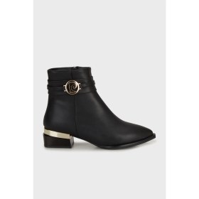 Resim Pierre Cardin Logolu Topuklu Sivrin Burun Bot Bayan Bot PC54988 