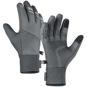 Resim Hombey Kışlık Dokunmatik Ekranlı Islaklığa Dayanıklı Silikonlu Polar Fleece Isı Sağlama Eldiveni Gri Xl 