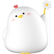 Resim Xurunkeji Tavuk Sevimli Gece Lambası, Oda/yatak Başı İçin Gece Lambası, 30 Dakikalık Zamanlayıcı Ve Otomatik Kapanma Özellikli Silikon Yumuşak Lamba, Mükemmel Hediye Beyaz 