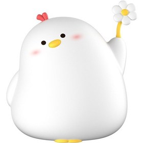 Resim Xurunkeji Tavuk Sevimli Gece Lambası, Oda/yatak Başı İçin Gece Lambası, 30 Dakikalık Zamanlayıcı Ve Otomatik Kapanma Özellikli Silikon Yumuşak Lamba, Mükemmel Hediye Beyaz 