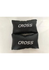 Resim Fiat Egea Uyumlu Cross Nakışlı Deri Oto Boyun Yastığı Ve Kemer Pe Diğer 