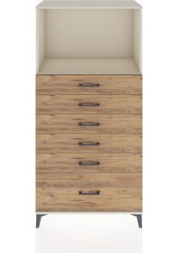 Resim Hyperion Dolap Tek Raflı 6 Çekmeceli 88x44x182 Aytaşı-çam Aytaşı 