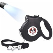 Resim Köpek Tasması Geri Çekilebilir 5m Siyah Tek Düğmeli Kilit B 