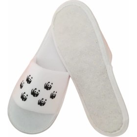 Resim Nina Tek Kullanımlık Otel Terliği - 20 Çift (Panda Ailesi) Kaymaz Taban Havlu Terlik 