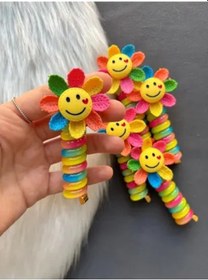 Resim Gülen Güneş Spiral Toka Altın - Beyaz 
