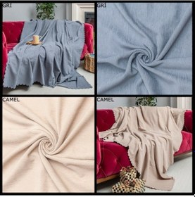 Resim Latuda Şönil Çift Taraflı Kaymaz Çekyat Koltuk Örtüsü Şalı 