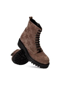 Resim Deery Hakiki Süet Vizon Rengi Kadın Postal Bot Vizon 