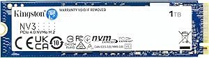 Resim Kingston NV3 1TB PCI-Express 4.0 M.2 6000/4000 Mb/s SSD Bellek SNV3S/1000G 