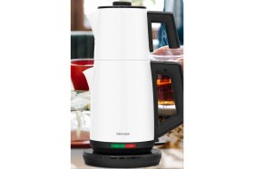 Resim GoldMaster Incedem Damlatmaz Ağız Çelik Çay Makinesi Ve Su Isıtıcısı Süt Beyazı 