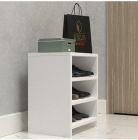 Resim Kenzlife Ayakkabılık Konevi Mat Beyaz Suntalam 050 040 30 Altı Çift Ayakkabı Kapasitesi Arkalıksız Beyaz 