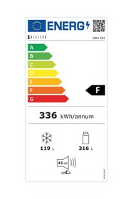 Resim DBD555 Kombi 435 L Inox Buzdolabı 