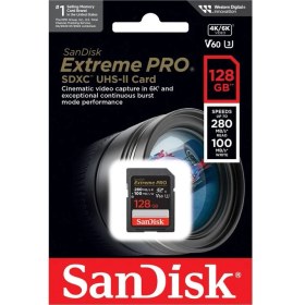 Resim Sandisk Extreme Pro 128GB 280MB/S V60 Uhs-Iı Sdxc Hafıza Kartı 