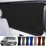 Resim Oto Pandami Volkswagen Transporter Caravelle T5/t6/t7 Kısa Şase 2003-2022 Uyumlu Siyah Raylı Oto Perde Takımı 